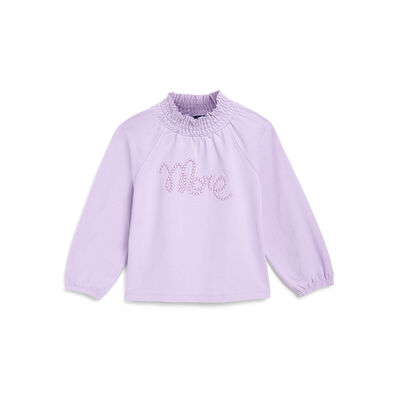 Girls Light Lilac Printed Long Sleeve T-Shirt